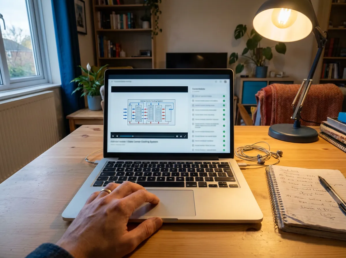 Videokurs im DCE Campus auf einem Laptop